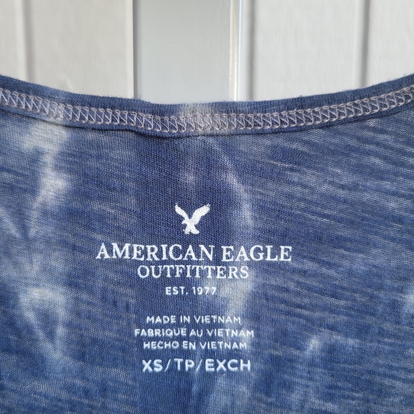 AEO | Tie-Dye Halter Tank Top NWOT grey & blue X-Small - Picture 8 of 12